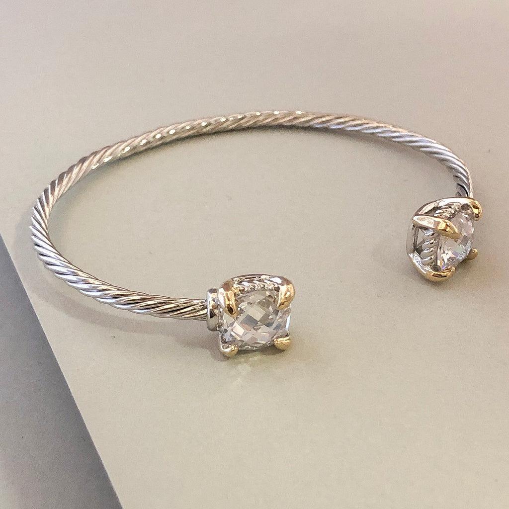 Stack It Up Bracelet Cuff- Crystal Ends