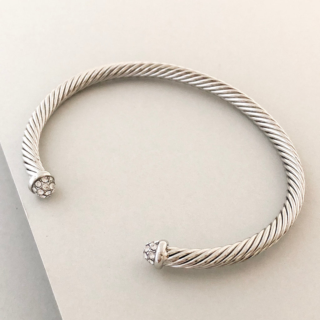 Stack It Up Bracelet Cuff- Pave Tips