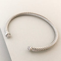 Stack It Up Bracelet Cuff- Pave Tips