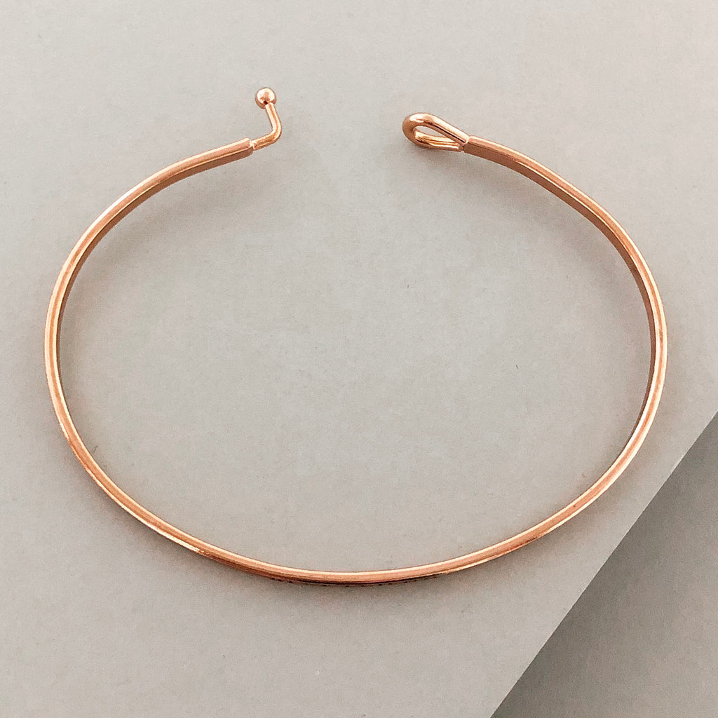 'Best Friends' Dainty Bangle Bracelet- Rose Gold