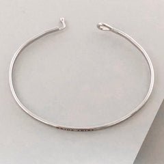 'Bride Tribe' Dainty Bangle Bracelet-Silver