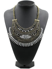 Tribal Royalty Crystal Bib Necklace