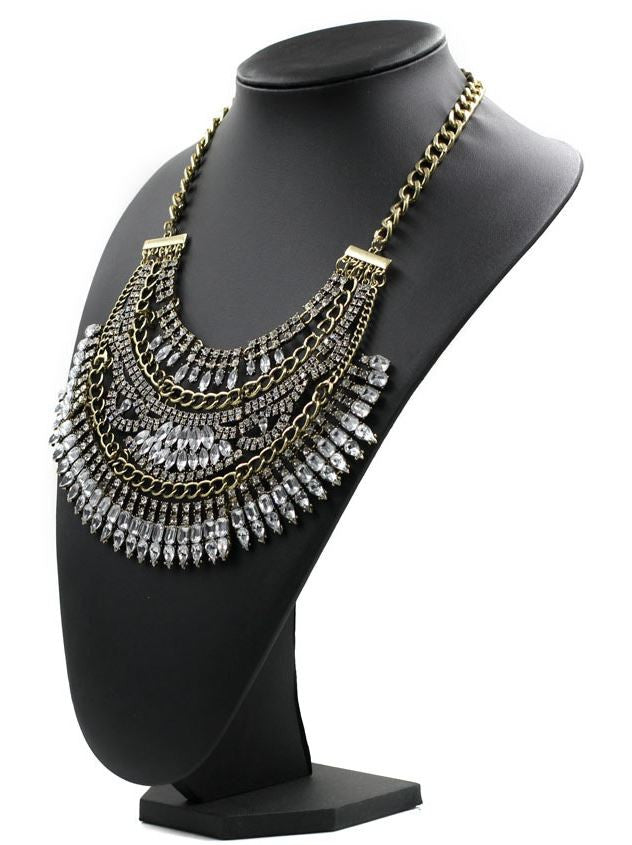 Tribal Royalty Crystal Bib Necklace