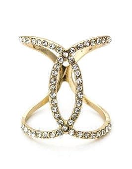 Crystal Fashion Ring- Gold